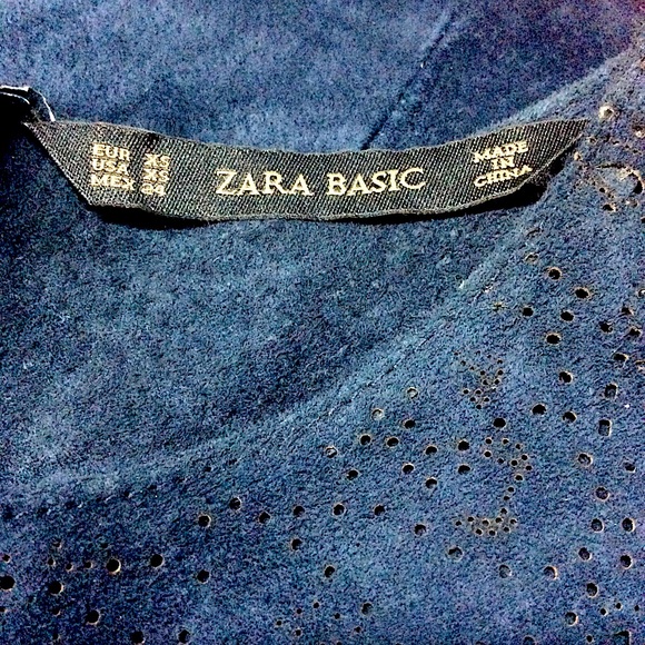 Zara Basic* (XS) WOMENS Pig LEATHER TOP, Laser Cut - Picture 4 of 10